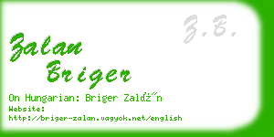 zalan briger business card